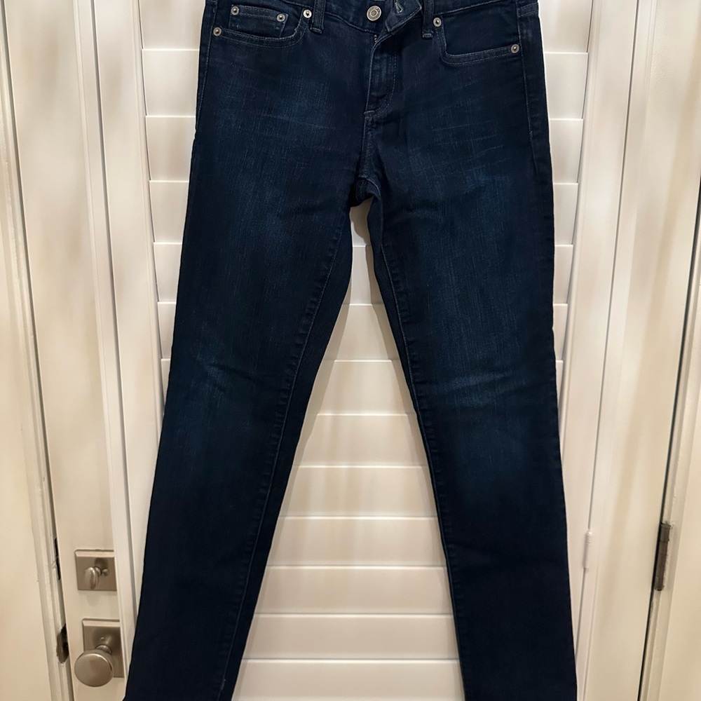 Women's Straight Leg Jeans - Dark Blue